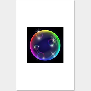 Colorful soap bubble. Posters and Art